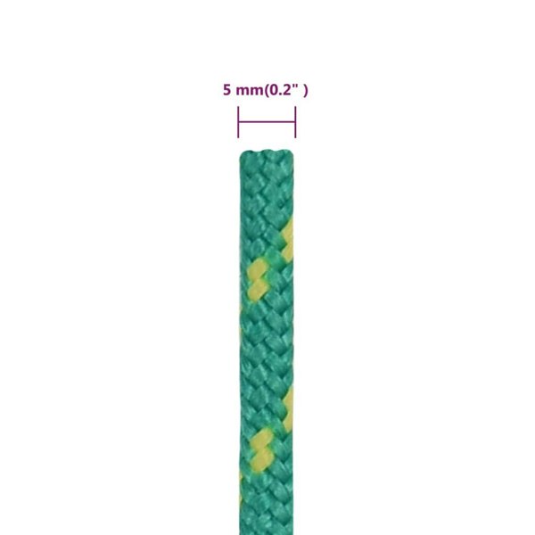 Berkfield Boat Rope Green 5 mm 50 m Polypropylene