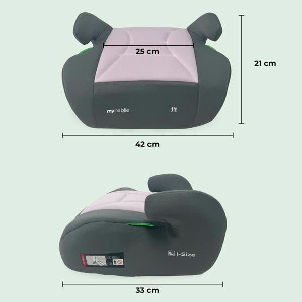 My Babiie MBCSB10 Booster Lite R129 Car Seat - Pink & Grey