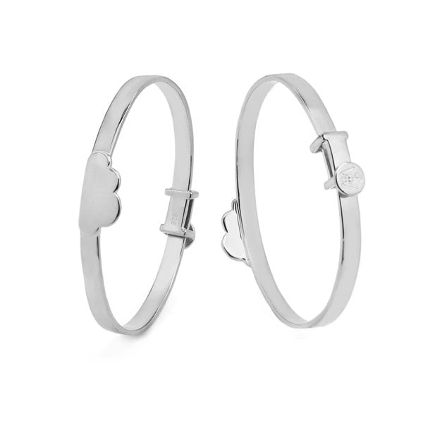 Say It With Baby Engraved Cloud Bangle - Sterling Silver