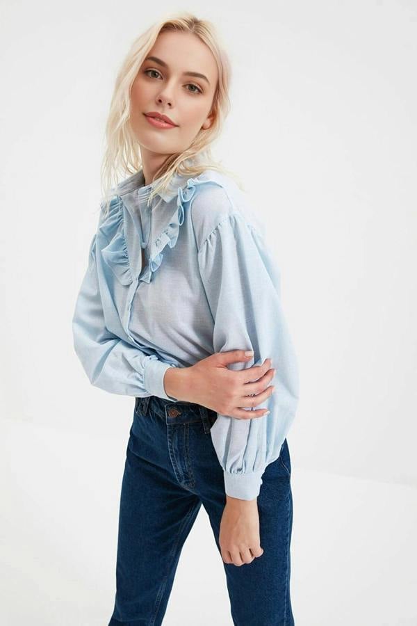WOVCOR Ruffled Woven Shirt