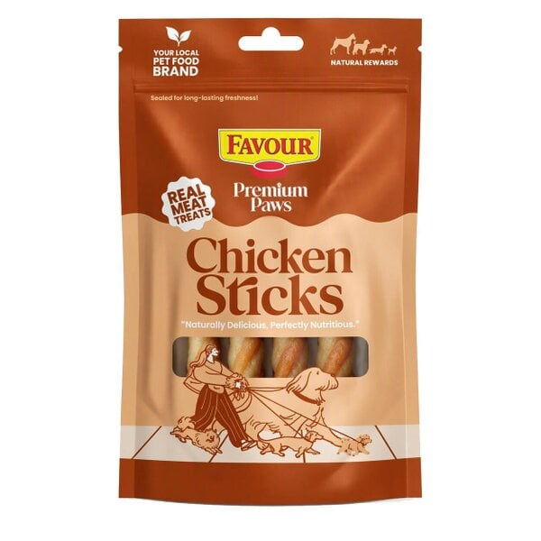 Favour Premium Paws Chicken Sticks Dog Treats 100g / 300g Value Pack