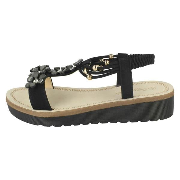 Savannah Ladies Savannah Flower Beaded Sandals