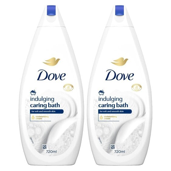 Dove Caring Bath Indulging Cream Bath Soak 720ml With Moisturising Cream 2 Pack