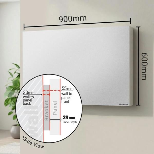 Mirrorstone Heating Mirrorstone 700W Prime Infrared Heating Panel With Thermostat