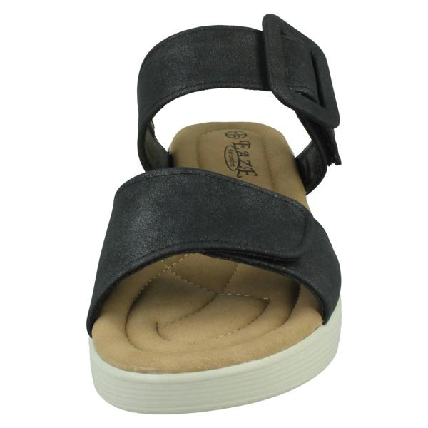 Eaze Ladies Eaze Low Wedge Mule Sandal with Chunky Buckle Strap F12080