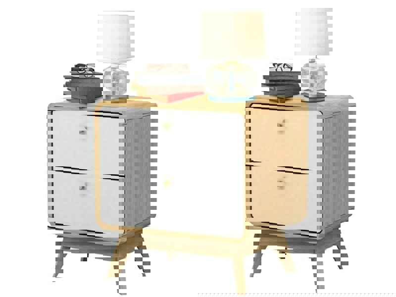 Dorel Home Cassie Nights. with 2 drawers in Oak White Honey