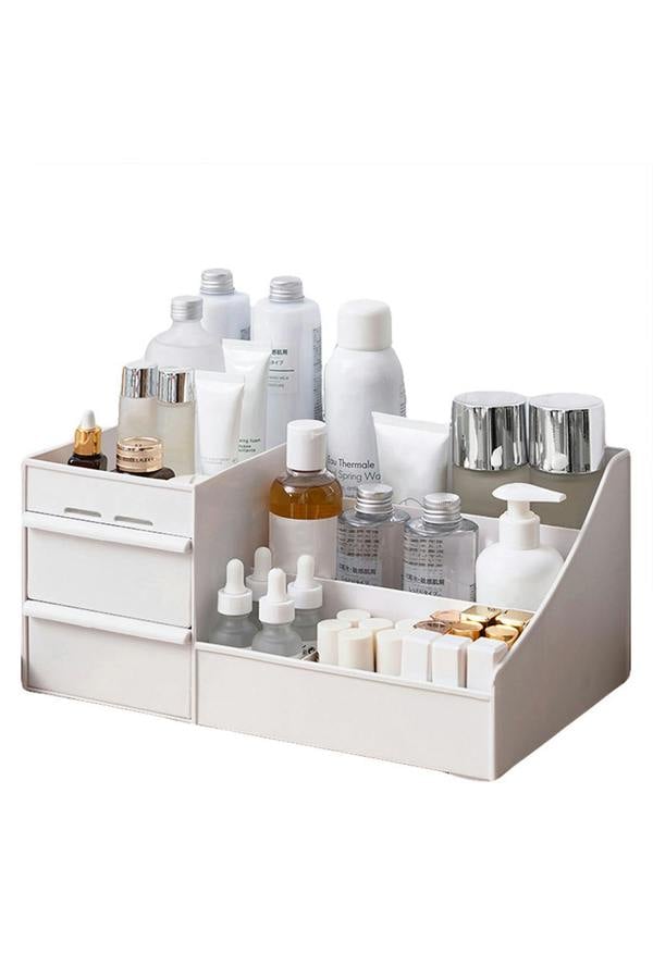 Living and Home Plastic Makeup Storage Box Multifunctional Desktop Cosmetic Organizer