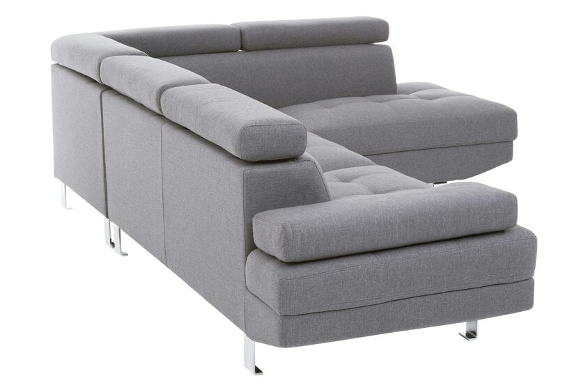 Interiors by Premier Hanover Grey Linen Corner Sofa with Adjustable Headrests