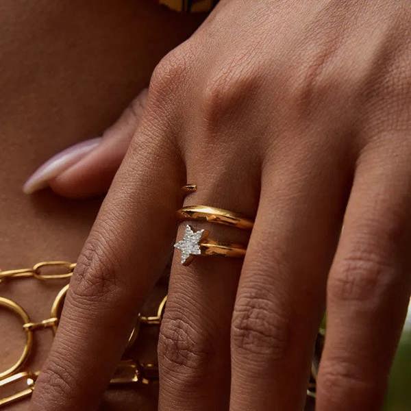 Elk & Bloom Chunky Wrap 14K Gold Star Ring