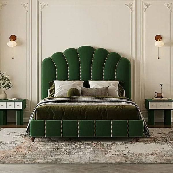 Leocadia King Size Bed, Super King Size Bed, Velvet-Rit Concept-Rit Concept