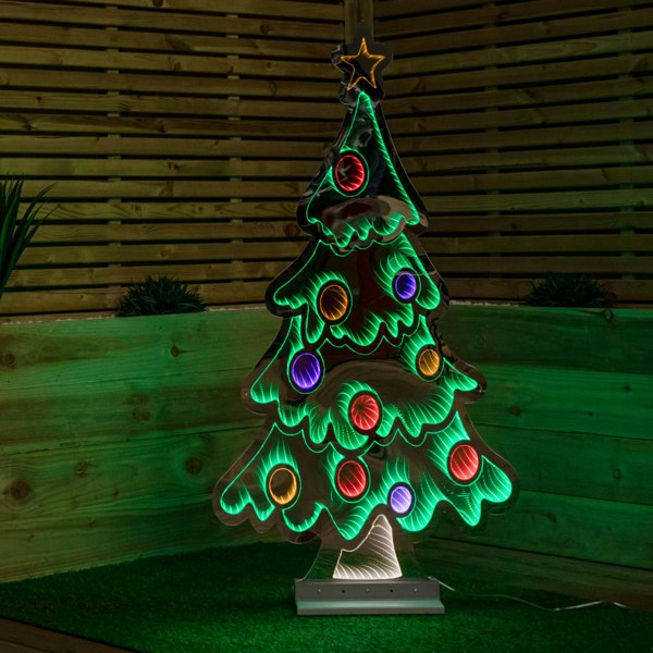 Samuel Alexander 4ft (1.2m) Tall Light up Christmas Tree Infinity Decoration with Multi-Coloured LEDs