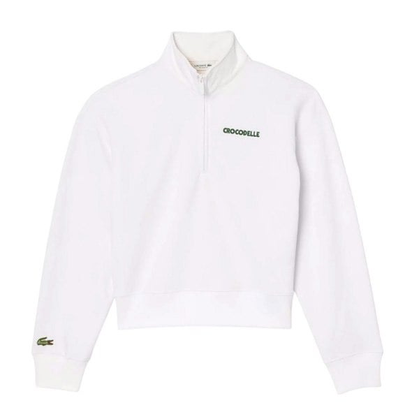 Lacoste Womens/Ladies Quarter Zip Relaxed Fit Sweatshirt - White