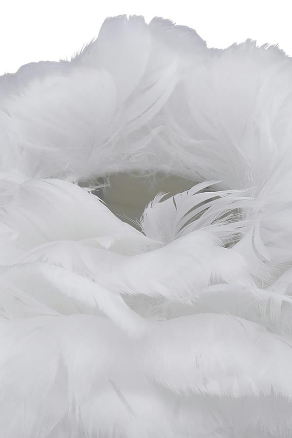 Living and Home Modern Pure Feather Design Table Lamp