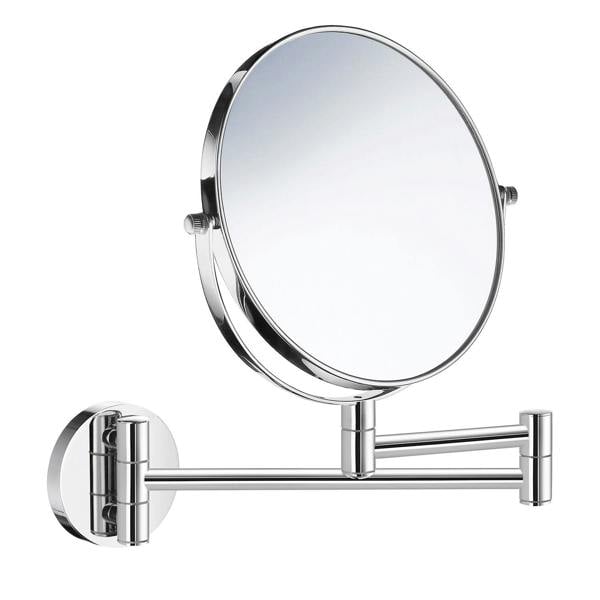 Polished chrome wall mounted mirror