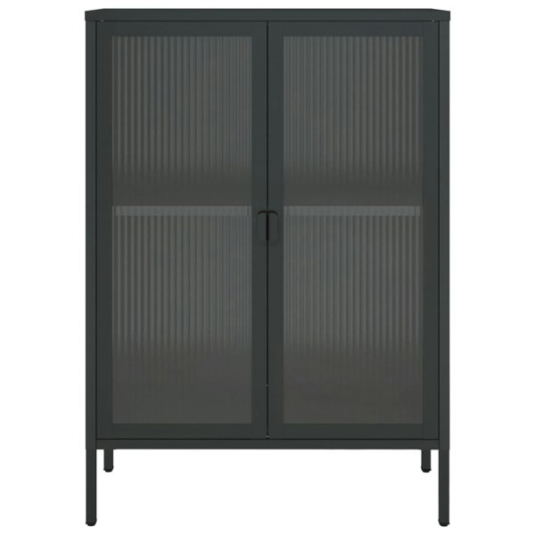 Berkfield Sideboard Black 75x35x105 cm Glass and Steel