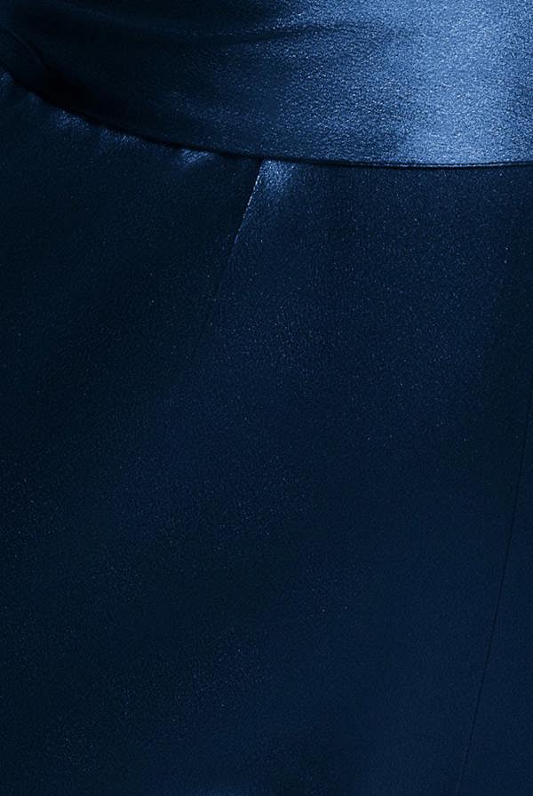 Satin Cowl Neck Jumpsuit - Navy Blue TR234VP