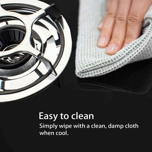 Black glass gas hob easy to clean surface