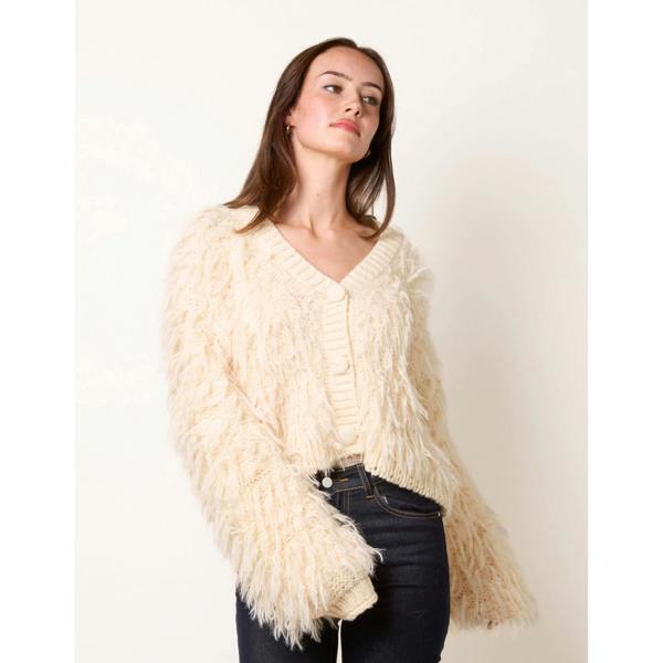 Blue Vanilla Fluffy Knit Cardigan