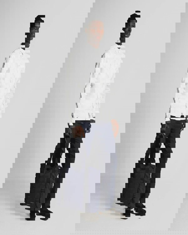 Lyle & Scott Tonal Eagle Mens Plain Oxford Shirt - 626 White