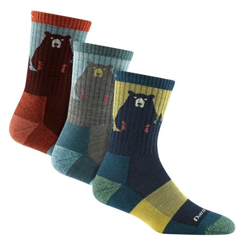 Darn Tough 3 Pair Multipack Womens Bear Town Merino Hiking Socks Cool Pack