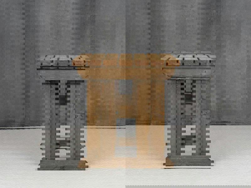 Hollies Wooden Garden Table – Rustic Finish Outdoor Picnic Dining Desk for Gardens, Patios, and Backyards