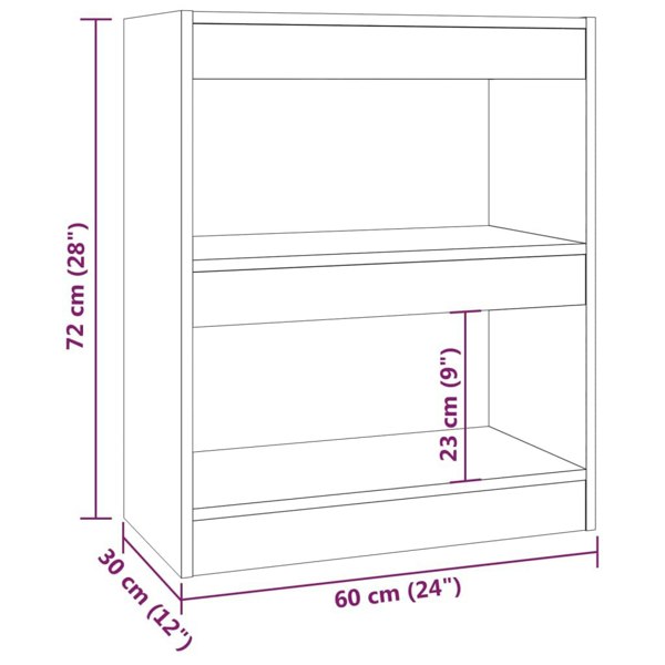 Berkfield Book Cabinet/Room Divider Sonoma Oak 60x30x72 cm