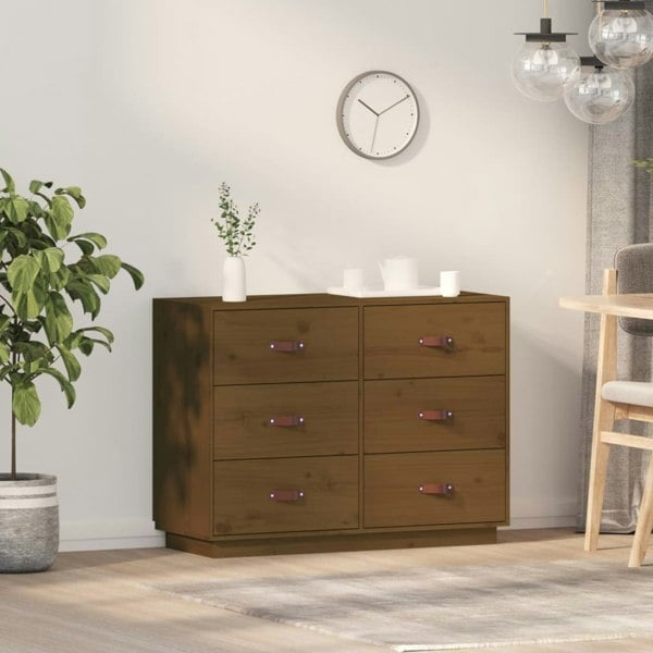Berkfield Sideboard Honey Brown 100x40x75 cm Solid Wood Pine
