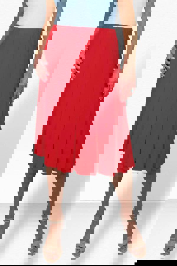 Paulo Due Women's 26" Elasticated Soft Flared Midi Skirt