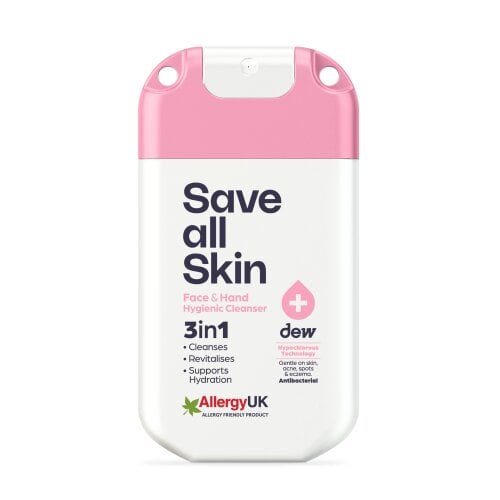 Dew 3-in-1 Face & Hand Hygienic Cleanser 30ml mist - Pop Pink / White