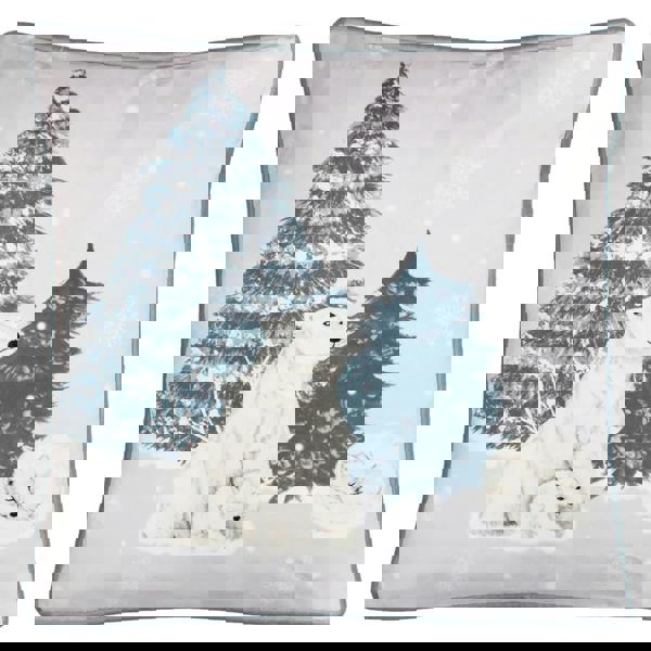 Furn Arcticus Fleece Polar Bear Cushion Cover - Blue/White