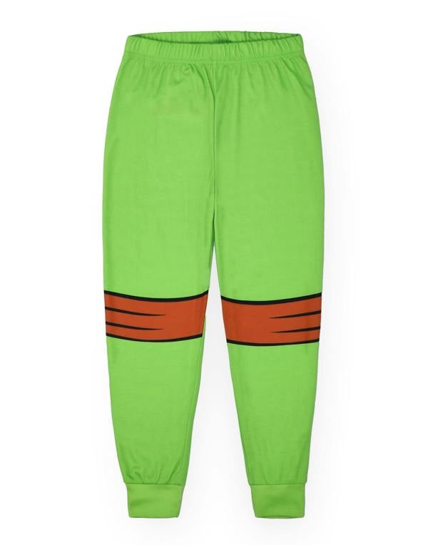 Teenage Mutant Ninja Turtles Boys Green Center & Back Print Long Sleeve Long Leg Pyjama Set
