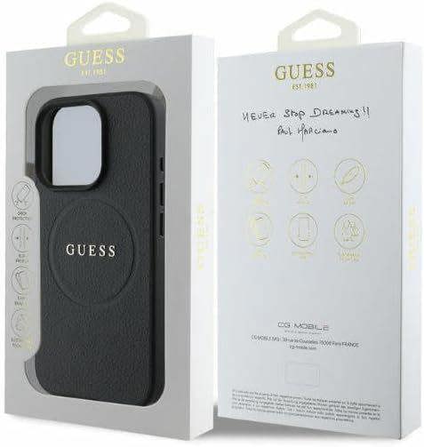 Guess PU Grained Classic Logo Case with MagSafe for iphone 16 Pro Max 6.9" Black - GUHMP16XPGHSMMK