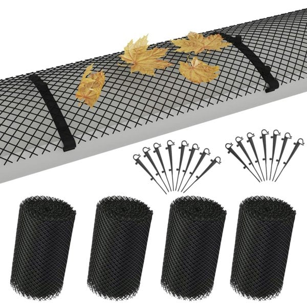 Berkfield 4 Piece Gutter Mesh with Clips HDPE 1.08 _�Š__��