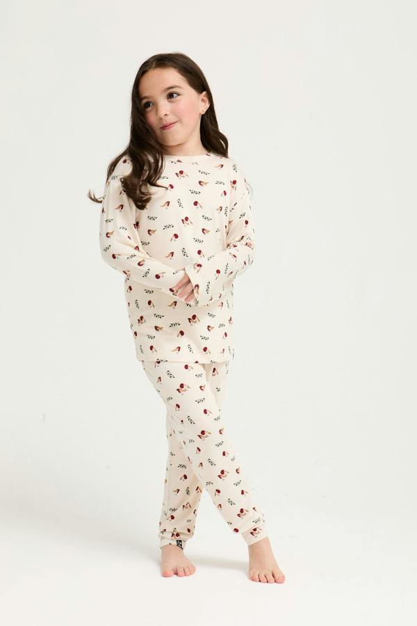 Pretty You London Little You Bamboo Novelty Pyjama Set in Robin Print