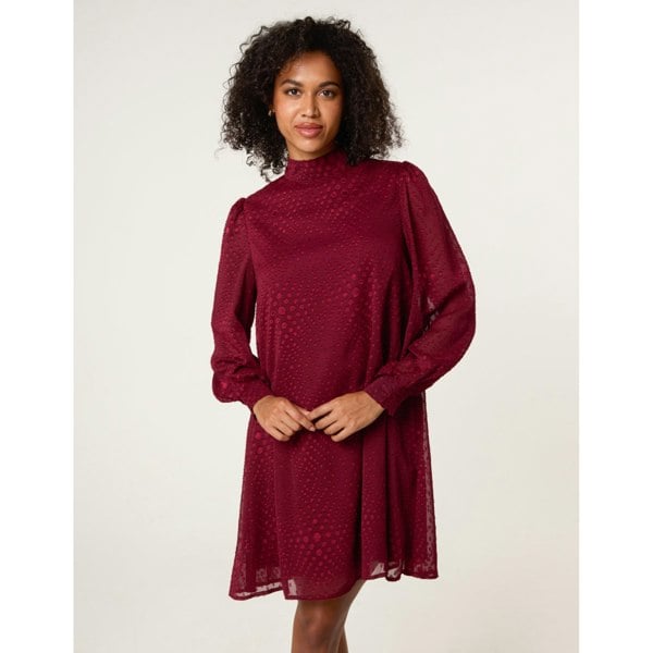 Blue Vanilla High Neck Shift Dress