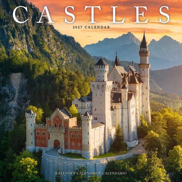Europe Castles Calendar 2027, Wall Calendars, Month To View, Travel, Gift