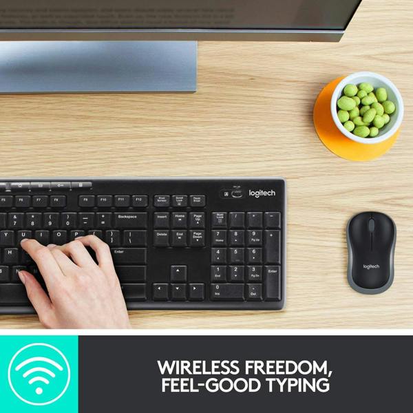 Dyzi MK270 Wireless Keyboard & Mouse 2.4GHz UK QWERTY Layout Black