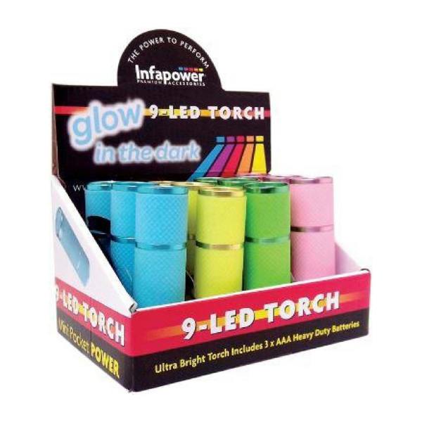 Dragodirect 9 LED Glow in the Dark Torch Bright & Durable