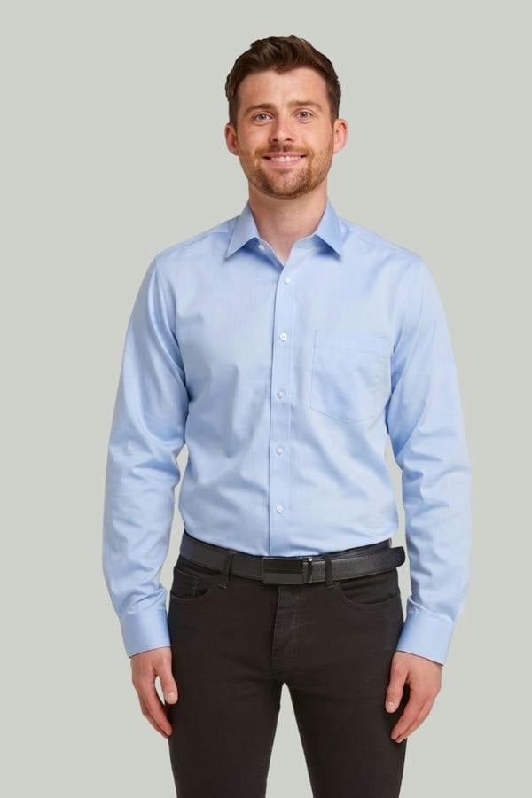 Blue Non-Iron Pure Cotton Twill Shirt