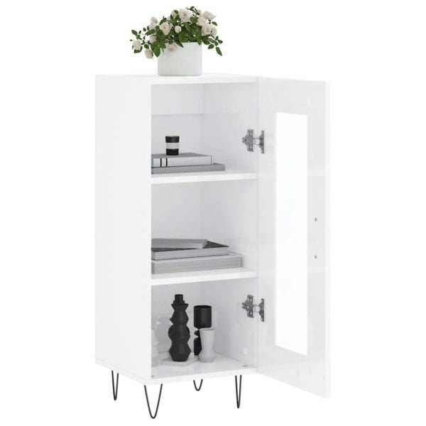 Berkfield Sideboard High Gloss White 34.5x34x90 cm Engineered Wood