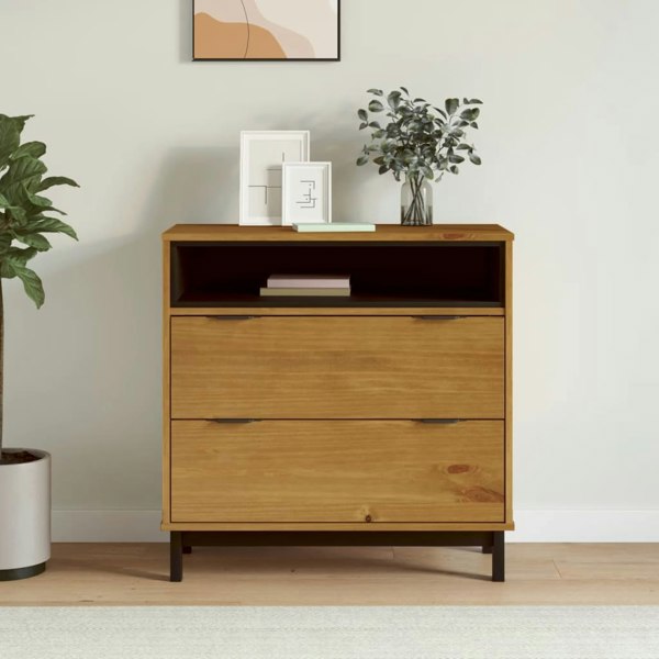 Berkfield Drawer Cabinet FLAM 80x40x80 cm Solid Wood Pine