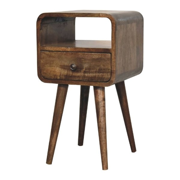 Artisan Furniture Mini Grey Wash Curve Open Bedside