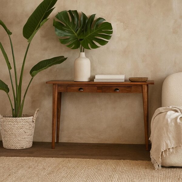 Wyld Haus Mougins 2 Drawer Chestnut Writing Desk