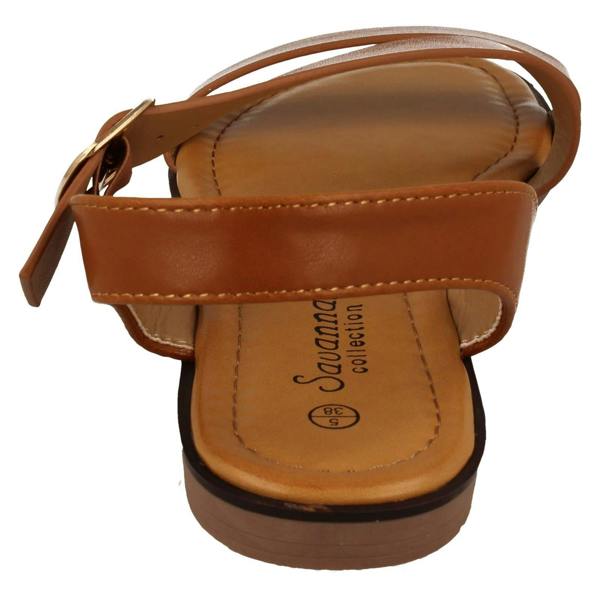 Savannah Ladies Savannah Flat Y Strap Mule Sandal with Buckle F00443