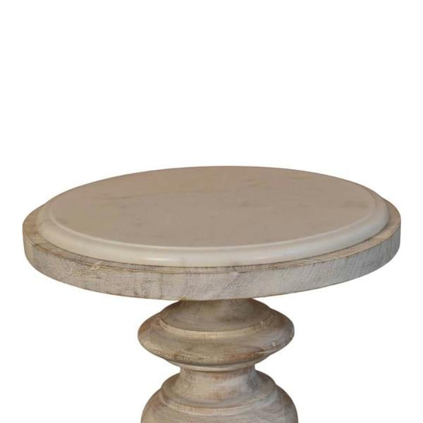 Artisan Furniture Solid Wood The Bellis Marble Accent Table