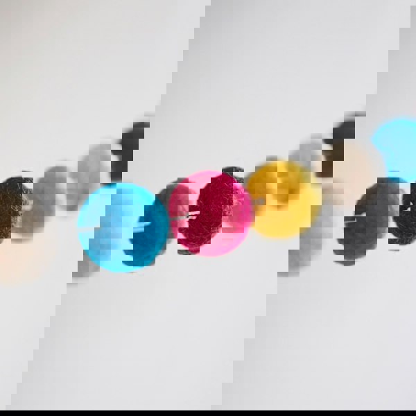 Handmade Multicoloured Felt Pom Pom Garland.