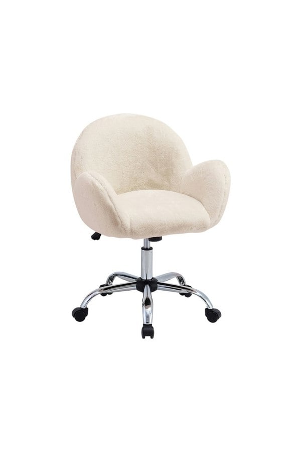 Living and Home Adjustable Height Plush Swivel Office Chair