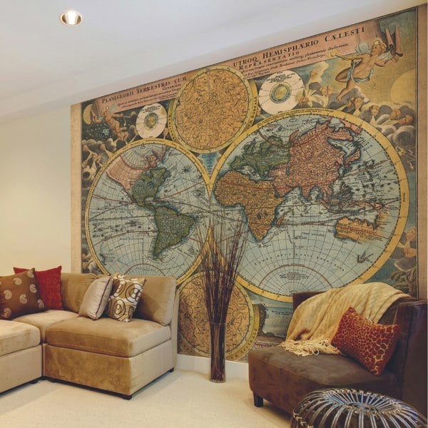 Origin Murals Vintage Map Wall Mural