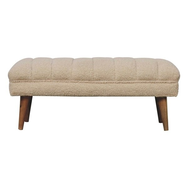 Artisan Furniture Cream Boucle Puffer Bench