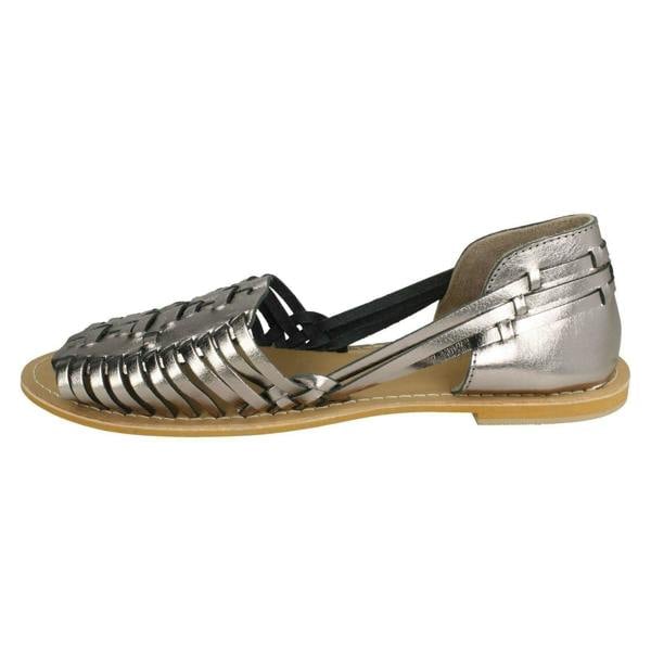 Leather Collection Ladies Leather Collection Flat Weave Sandals F00145